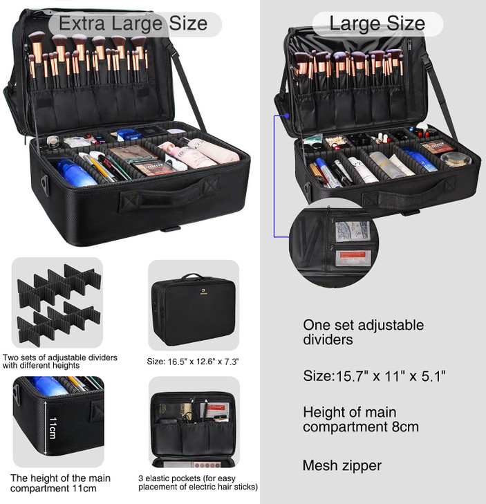 Relavel Extra Large Makeup Case Travel Makeup Train Case Professional Makeup Artist Bag Portable Nail Organizer Box Art