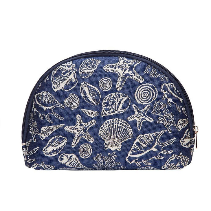 Signare Tapestry Cosmetic Bag Toiletry Makeup Bag for Women With Sea Shell DesignCOSMSHELL