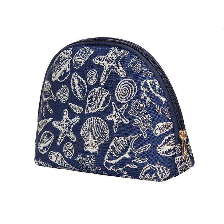 Signare Tapestry Cosmetic Bag Toiletry Makeup Bag for Women With Sea Shell DesignCOSMSHELL