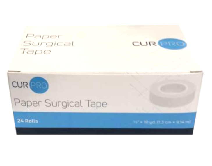 Dynarex CurPro Paper Surgical Tape First-Aid Kit Essential, White, 1/2 x 10 yds, 1 Box of 24 Rolls online at globaldelivered