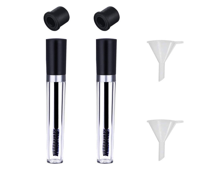 Onwon 2 Pcs 8 mL Empty Mascara Tubes With Eyelash Wand Rubber Inserts and Funnels for Castor Oil Ideal Kit for DIY Cosme