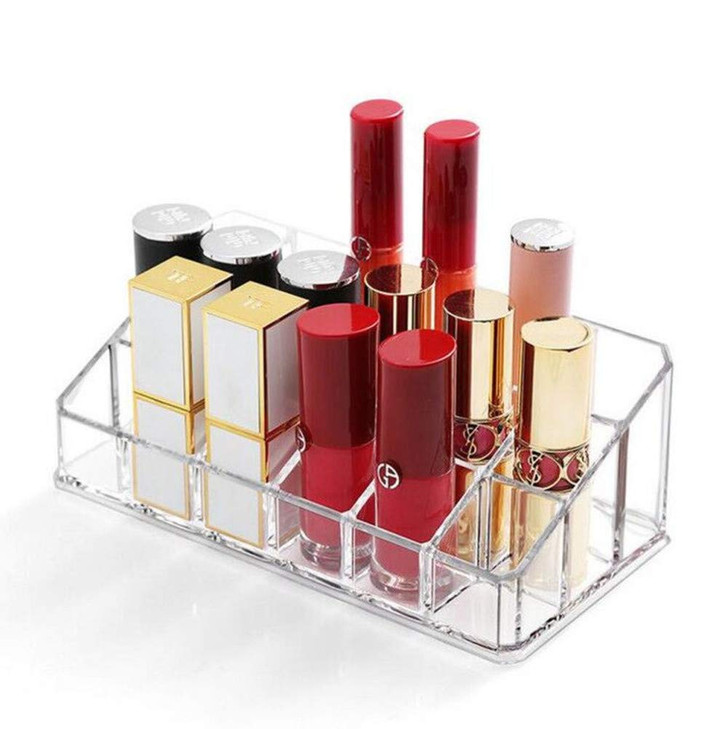 Weiai Lipstick Holder 18 Spaces Lipgloss Organizer 3 Rows Multi Level Makeup Holder Cosmetics Storage Display