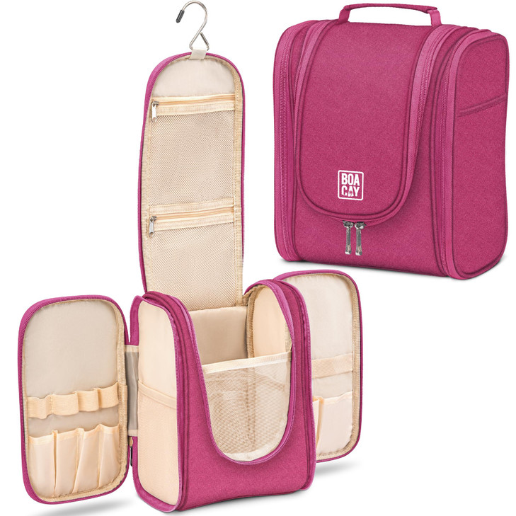 BOACAY Hanging Travel Toiletry Bag for Women and Men Makeup Bag Bathroom Shower Organizer Kit for Accessories Cosmetics