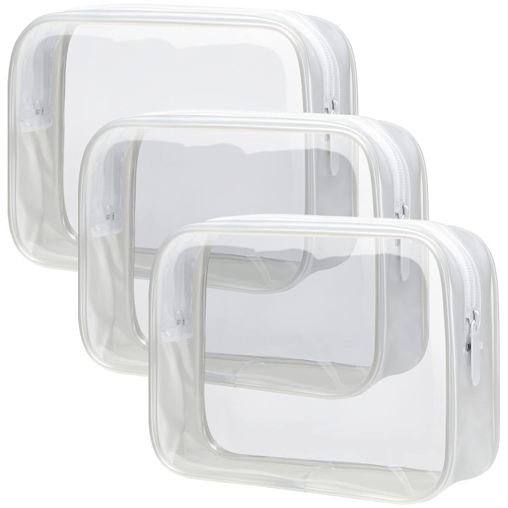 PACKISM Clear Toiletry Bag 3 Pack TSA Approved Toiletry Bag Quart Size Bag Travel Makeup Cosmetic Bag for Women Carry on