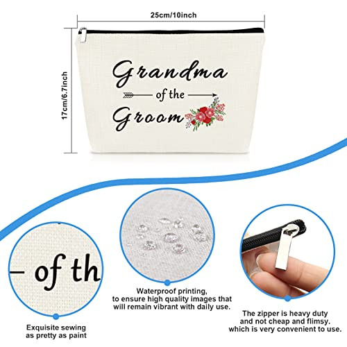 Grandma of The Groom Gifts Makeup Bag Grandmother of the Groom Gift Wedding Party Bridal Shower Engagement Birthday Gift