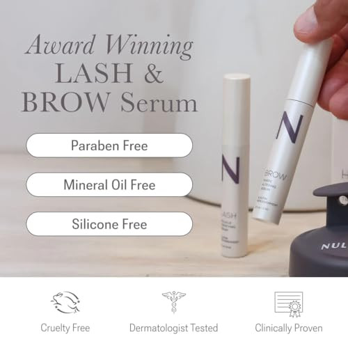 NULASTIN Eyelash Serum Brow Serum Lash Brow Dual System Eyebrow Eyelash Enhancing Serums with Keratin Peptides for Fulle