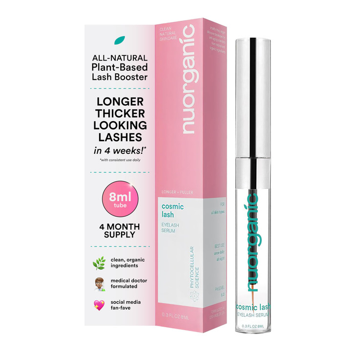 nuorganic Cosmic Lash Serum Without Prostaglandins Eyelash Growth Serum for Thicker Longer More Defined Lashes 4Month Su