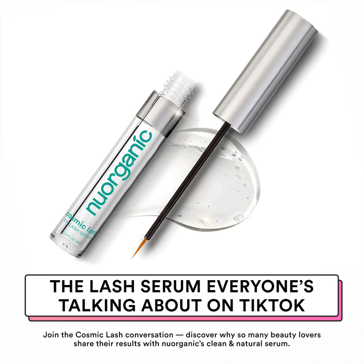 nuorganic Cosmic Lash Serum Without Prostaglandins Eyelash Growth Serum for Thicker Longer More Defined Lashes 4Month Su