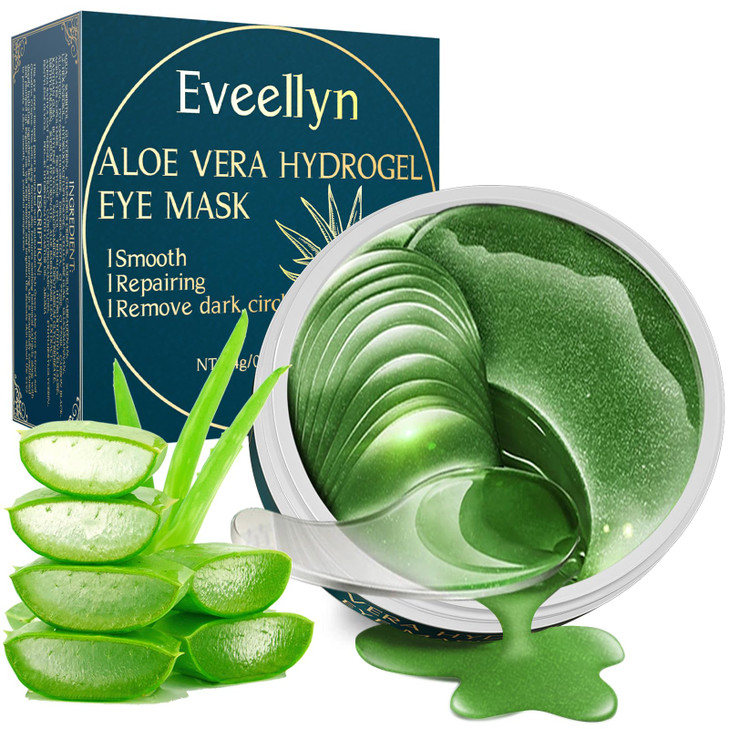 Under Eye Patches 60PCS Aloe Vera Collagen Eye Mask Eye Patches for Puffy Eyes AntiAging Eye Mask for Puffiness Under Ey
