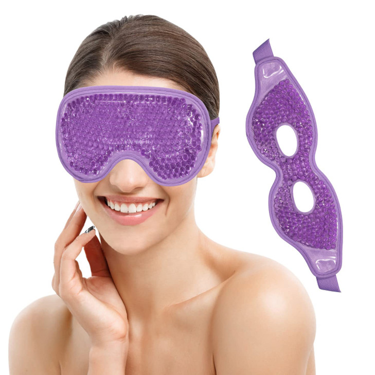 Ice Pack for Eyes 2 Pcs Reusable Hot Cold Compress Gel Bead Cooling Mask for Puffiness Dark Circles Bags Dry Eyes Headac