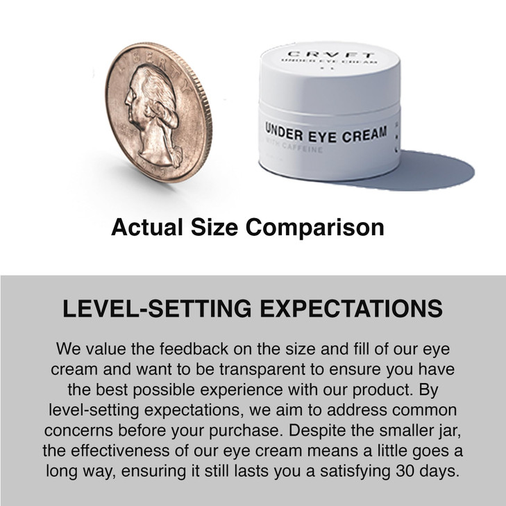 CRVFT Mens Under Eye Cream 25oz AMPM 30 Day Supply Reduce the Appearance of Puffy Eyes Lessen Dark Circles Invigorated w