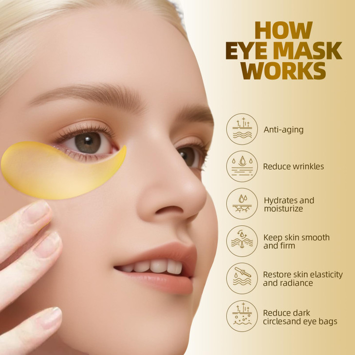 Brightening Eye Masks Hydrating Eye Masks WCaffeine Hydrolyzed Collagen Centella Asiatica Under Eye Patches For Dark Cir