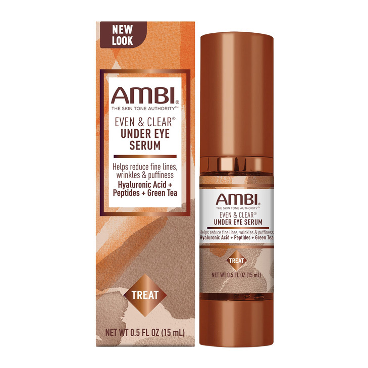 Ambi Even Clear Under Eye Serum for All Skin Types Anti Aging Formula features Peptides Hyaluronic Acid and Vitamin A to