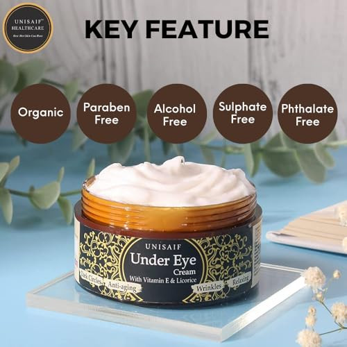 Unisaif Under Eye Cream Anti Aging Eye Cream for Puffiness and Bags Under Eyes Eye Repair Cream for Dark Circles Under E