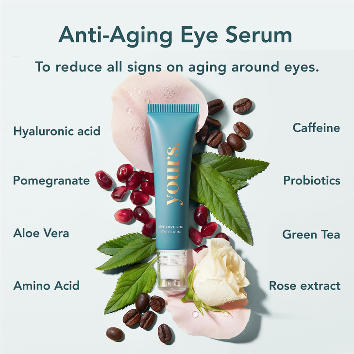 YOURS Eye Serum with Caffeine Antioxidants Hydrates and Brightens Under Eye Area Restores Skin Firmness and Reduces Appe