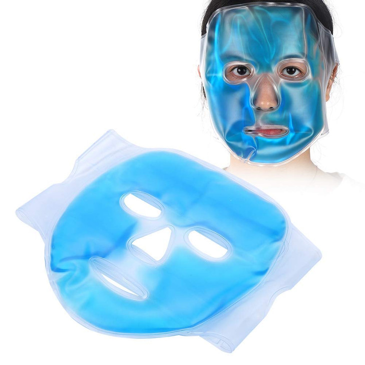 Salmue Reusable Ice Face Mask Hot Cold Therapy Cold Gel Mask Fatigue Relief Full Face Sleep Mask for Swollen Face Reduce