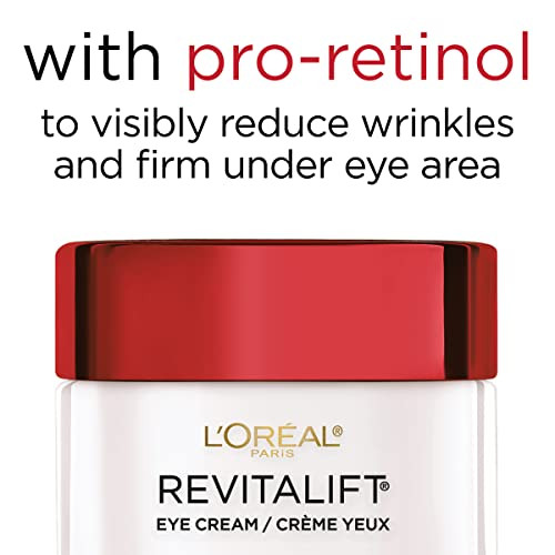 LOreal Paris Skincare Revitalift AntiWrinkle and Firming Eye Cream with Pro Retinol Treatment to Reduce Dark Circles Fra