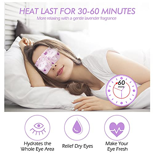 Jekeno Steam Eye Mask 16 Packs Eye Masks for Dry Eyes 4060 Minutes Self Moist Warm Compress Heated Disposable Mask for S