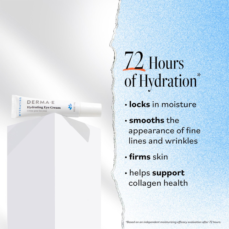 Derma E Hydrating Eye Cream Firming and Lifting Hyaluronic Acid Treatment Under Eye and Upper Eyelid Cream Reduces Puffi