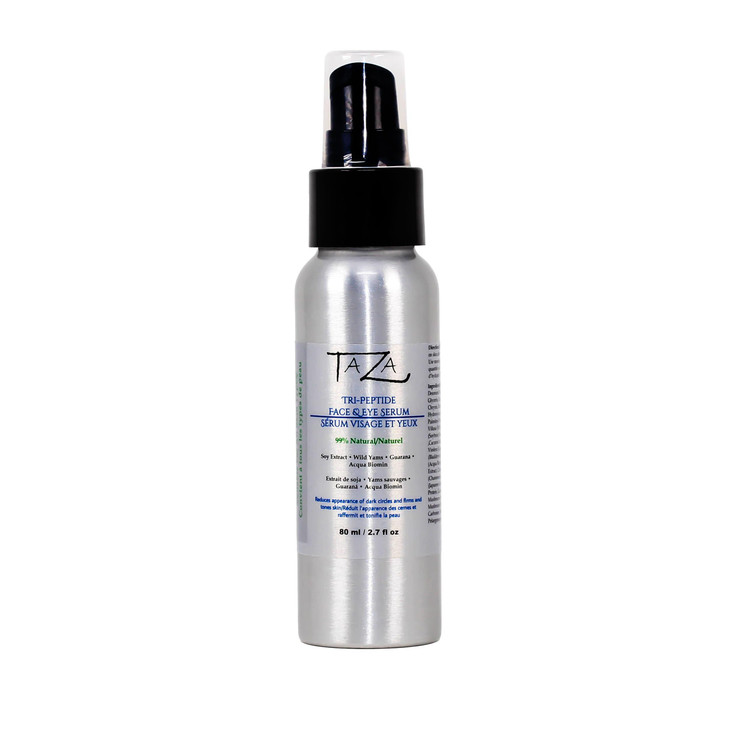 Premium Taza Natural TriPeptide Serum 80 milliliters 27 fluid ounce Radiant Skin With Soy Extract Wild Yams Guaran Acqua