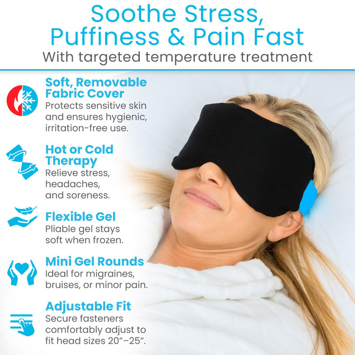 Arctic Flex Cold Eye Mask Gel Ice Pack for Cool Sleeping Dry Night Treatment Reusable Hot Spa Therapy for Sleep Skin Puf
