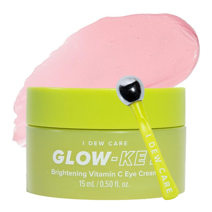I DEW CARE Vitamin C Eye Cream Roller Set GlowKey Korean Skin Care Dark Circles Reducer Treatment with Hyaluronic Acid N