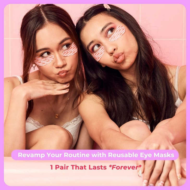 Milli Under Eye Mask to Treat Dark Circles Wrinkles and Puffy Eyes 1 Pair of Original Pink Reusable Silicone Eye Patches