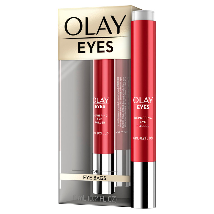 Olay Eye Treatment Eyes Depuffing Eye Roller with Vitamin E Massages to Help Reduce Puffiness and Instantly Awaken Tired