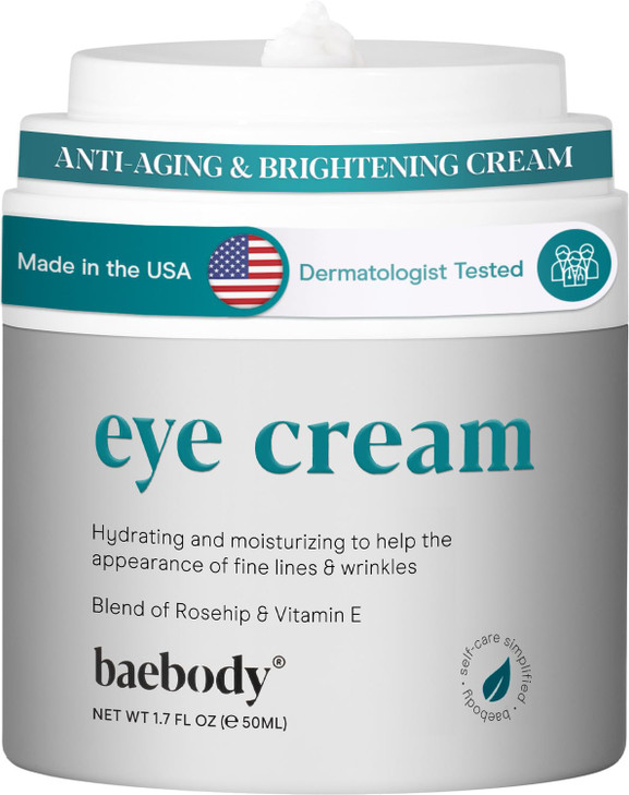 Baebody Made in USA Eye Cream Anti Aging and Moisturizing Eye Cream for Dark Circles and Wrinkles With Rosehip and Vitam