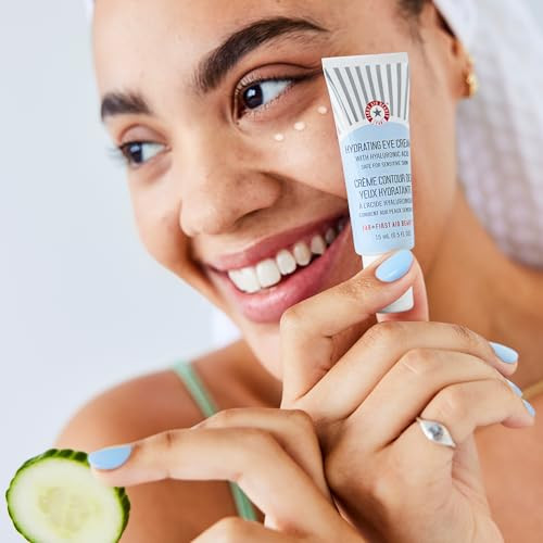 First Aid Beauty Hydrating Eye Cream with Hyaluronic Acid Nourishing Eye Cream that Provides 24 hours of Hydration Helps
