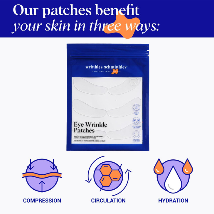 Wrinkles Schminkles Under Eye Patches Rejuvenate Wrinkles with Medical Grade Silicone Reusable AntiWrinkle Patches for U