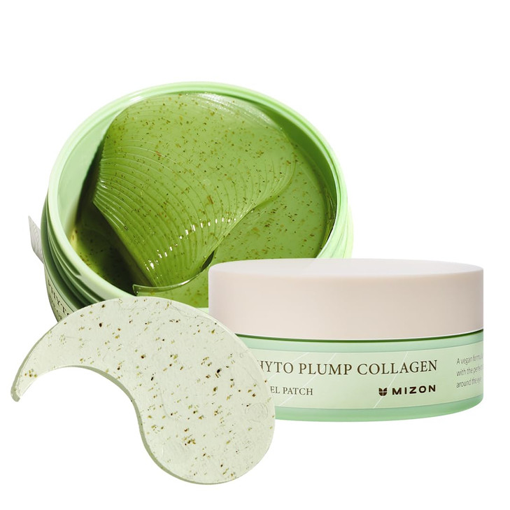 MIZON Phyto Plump Collagen Eye Gel Patch with Moringa Triple Hyaluronic Acid and Botanical Extracts for Brightening Hydr