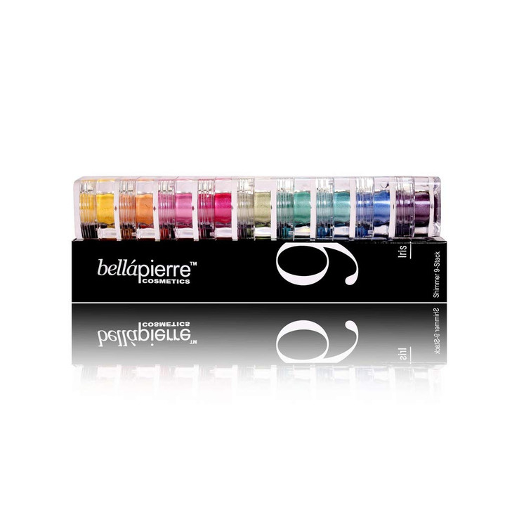 bellapierre Shimmer Powder 9 Stack Paraben Free Eyeshadow Vegan Cruelty Free Eye Makeup 9 Count Iris