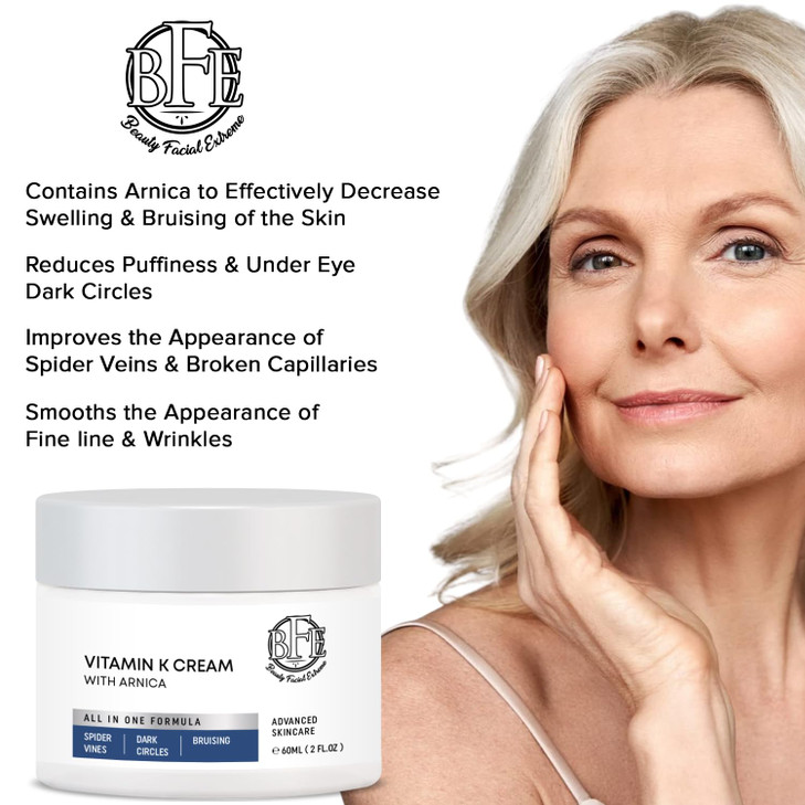 Vitamin K Cream Moisturizing Bruise Healing Formula Dark Spot Corrector for Bruising Spider Veins Broken Capillaries Red