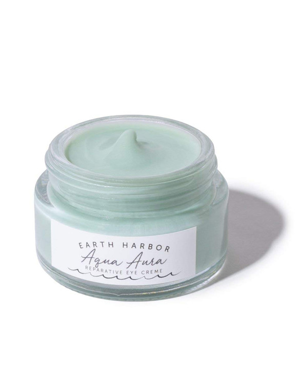 Earth Harbor AQUA AURA Reparative Eye Creme Renew Nourish Blue Tansy Seaweed Collagen PlantBased and Ethical Trade 12 oz