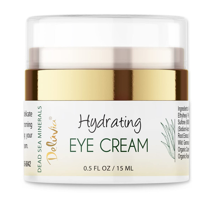 Deluvia Eye Cream Moisturizer Under Eye and Around Eye Hydrating Eye Cream Organic Aloe Vera Vitamin E Rosehip Seed Oil