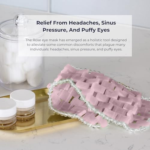 Alana Mitchell Rose Quartz Stone Eye Mask Weighted Eye Mask to Eliminate Wrinkles Puffiness Irritation Headache and Migr