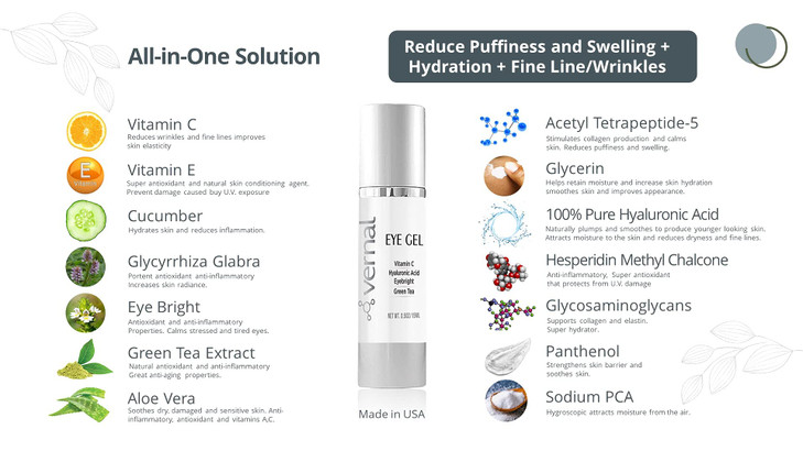Vernal Eye Treatment Cream Repair Dark Circles Under Eye Puffiness Packed with Collagen Vitamin C K Eye Bags Treatment G
