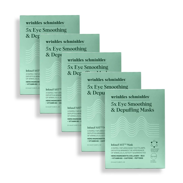 Wrinkles Schminkles Eye Smoothing Depuffing Masks Collagen Depuffing Mask for Smooth Wrinkles Reduce Puffy Under Eyes Hy