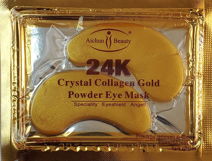 AICHUN BEAUTY 100 Pairs Crystal 24K Gold Powder Gel Collagen Eyes Masks Sheet Patch Anti Ageing Remove Bags Dark Circles