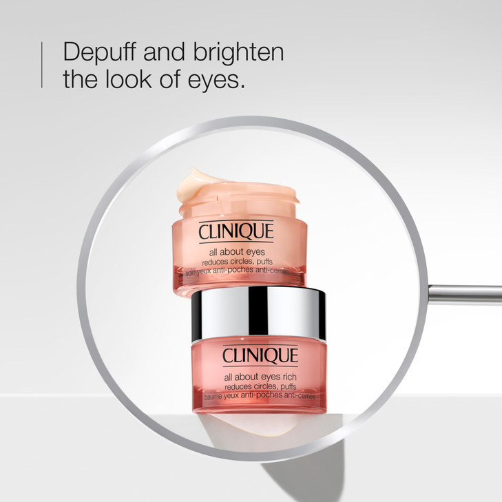 Clinique All About Eyes Lightweight Eye Cream With Vitamin C Hydrating Brightening Depuffing Dark Circle Reducing Mini T