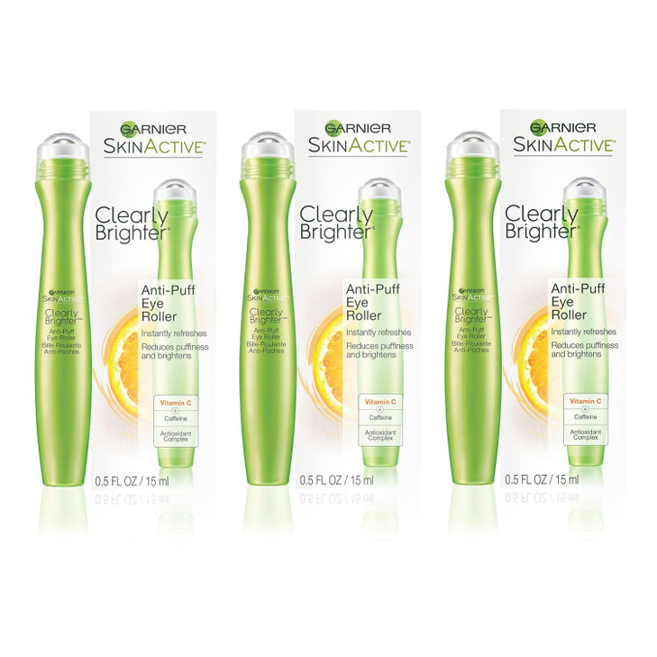 Garnier Clearly Brighter AntiPuff Eye Roller 05 Fl Oz 15mL 3 Count Packaging May Vary