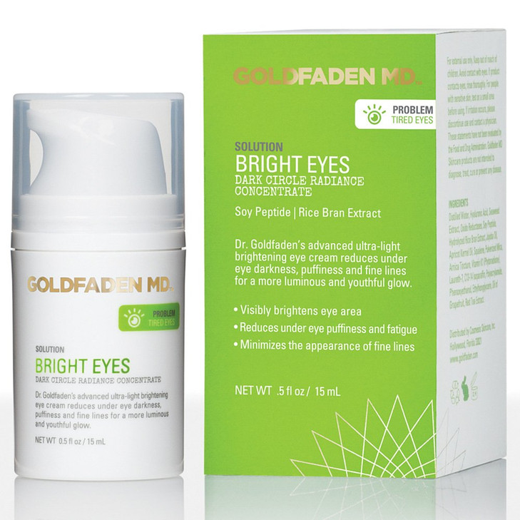 GOLDFADEN MD Bright Eyes Dark Circle Concentrate Brightening Eye Cream wSoy Peptide Rice Bran Extract Arnica May Reduce