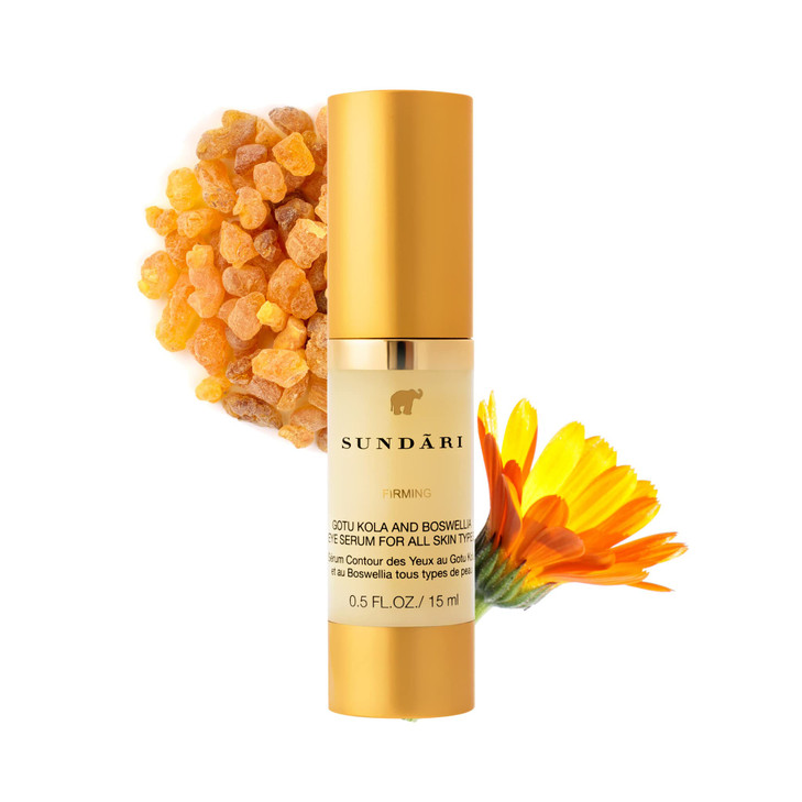 SUNDARI Gotu Kola and Boswellia Eye Serum 05 Fl Oz Firming Eye Contour Treatment Reduces Bags Wrinkles Tightens for Fres
