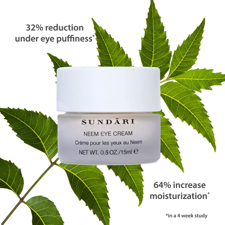 SUNDARI Neem Eye Cream 05 Fl Oz Lightweight Under Eye Cream Reduces Puffiness Dark Circles Firms Delicate Skin Nourishin