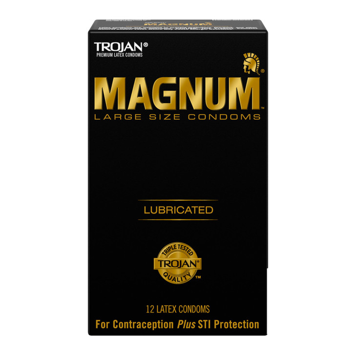 TROJAN Magnum Large Size Lubricated Condoms, Magnum Condoms, 12 Count