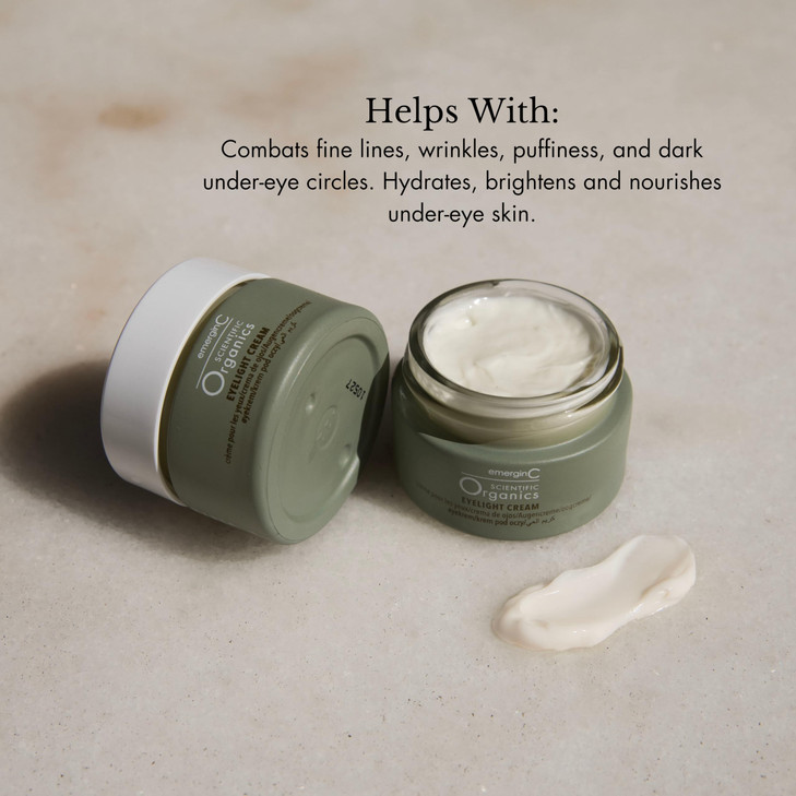 emerginC Scientific Organics Eyelight Cream Stem Cell Eye Cream with Antioxidants AntiAging Eye Cream Targets Dark Under