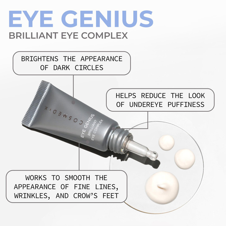COSMEDIX Brilliant Under Eye Cream for Dark Circles Puffiness Firming Eye Serum for Fine Lines Wrinkles Puffy Eyebags