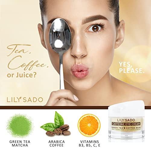 LILY SADO TEAC Coffee Matcha Caffeine EYE CREAM Antiaging Vegan Natural Eye Repair Moisturizer Lotion w Arabica Coffee B