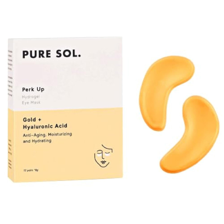 pureSOL Hydrogel Gold Under Eye Mask Hyaluronic Acid Retinol Antiaging Moisturizing and Hydrating 12 Pairs Eye Patches f